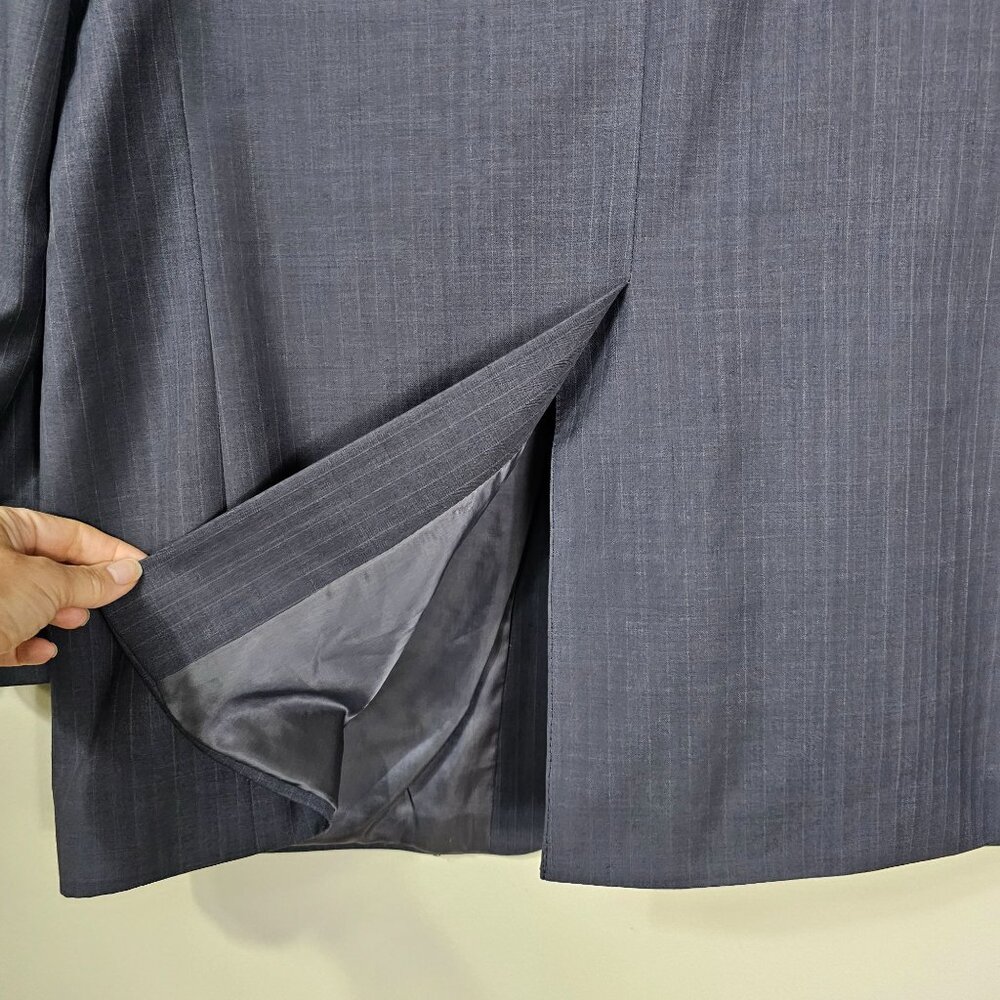 Lauren Ralph Lauren Pinstripe Wool Blazer Jacket 44L Gray‎ Gentleman Ivy League - Picture 5 of 13